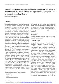 Bayesian clustering analyses for genetic assignment and study of