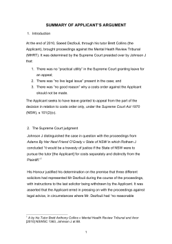 Summary of Applicant`s Argument Amended