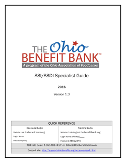 The Ohio Benefit Bank Access SSI/SSDI Guide
