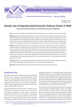 Breach rate of Apprehended Domestic Violence Orders in NSW