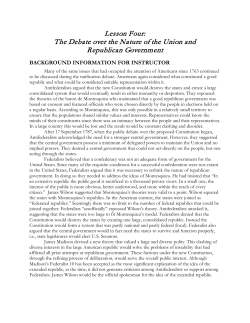 The Debate over the Nature of Republican Government