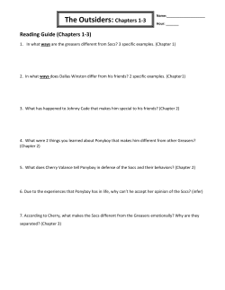The Outsiders: Chapters 1-3