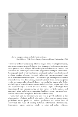 Chapter 1: What are archives?