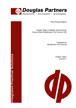 Peer Review Report Coastal Slope Instability Hazard Study Various