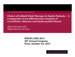 Choice of Colloid Fluid Therapy in Septic Patients &ndash; A Comparative
