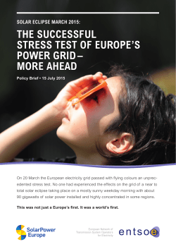 ThE SuccESSful STrESS TEST of EuropE`S powEr grid - Entso-e