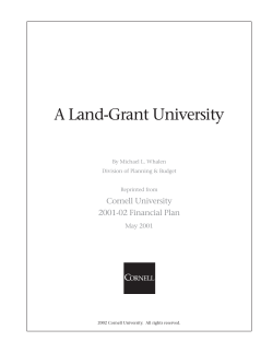 A Land-Grant University - Division of Budget and Planning