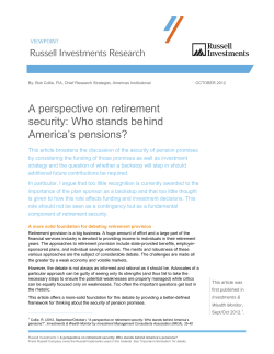 A perspective on retirement security: Who stands behind America`s