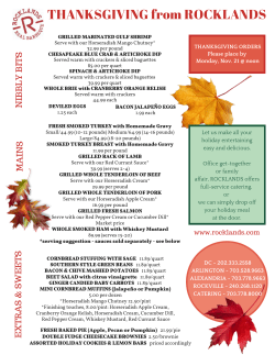 pick up a holiday menu