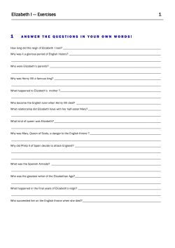 Elizabeth I Exercises 1