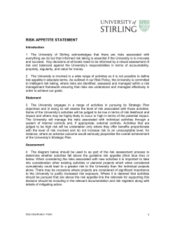 risk appetite statement - University of Stirling