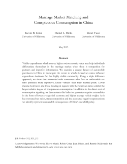 Marriage Market Matching and Conspicuous Consumption in China
