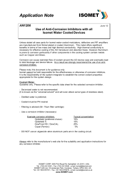 Corrosion Inhibitor in Water Cooled Devices