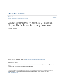 A Reassessment of the Wickersham Commission Report: The