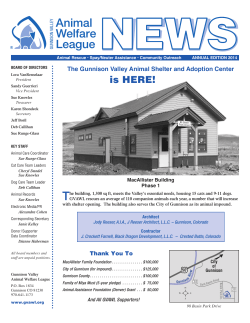 2014 Newsletter - Gunnison Valley Animal Welfare League
