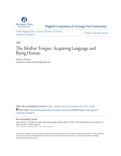 The Mother Tongue: Acquiring Language and Being Human