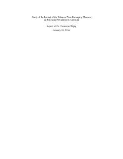 Tobacco Plain Packaging PIR – Appendix A