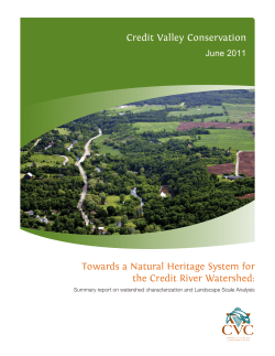 Credit Valley Conservation Towards a Natural Heritage System for