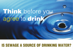 Think Before you Agree to Drink – Is Sewage a Source of Drinking