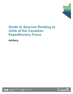 Guide to Sources Relating to Units of the Canadian Expeditionary