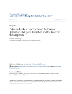 Between Locke`s Two Tracts and the Essay on Toleration: Religious