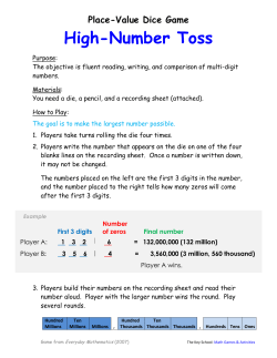 High-Number Toss - Disney II Magnet School