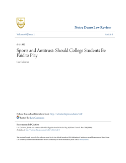 Sports and Antitrust: Should College Students Be