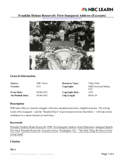 Franklin Delano Roosevelt: First Inaugural Address