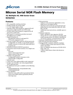 3V, 256Mb: Multiple I/O Serial Flash Memory