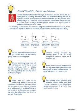 LENS INFORMATION - Field Of View Calculator