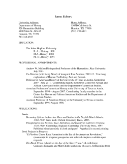 CV - Rice History Department