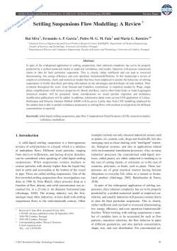 Settling Suspensions Flow Modelling: A Review† - J