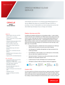 Data sheet: Oracle Mobile Cloud Service
