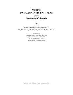 MOOSE - Colorado Parks and Wildlife