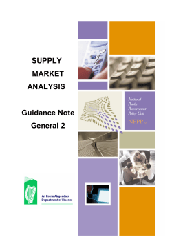 Supply Market Supply Analysis &ndash; Guidance Note