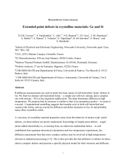 Extended point defects in crystalline materials: Ge and Si