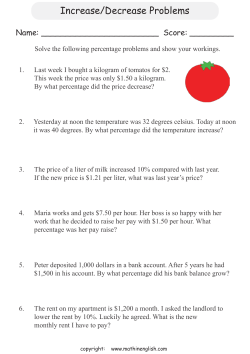 Increase/Decrease Problems
