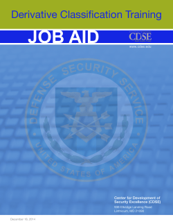 Derivative Classification Training Job Aid