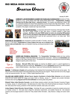 spartan update - Rio Mesa High School