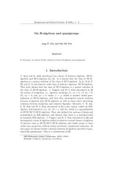 On B-algebras and quasigroups 1. Introduction