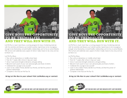 GIVE BOYS THE OPPORTUNITY TO BE