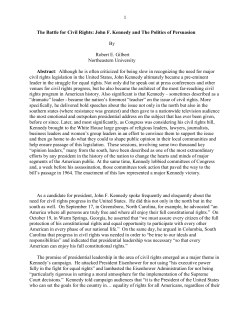 1 The Battle for Civil Rights: John F. Kennedy and The Politics of