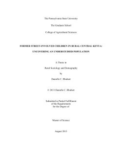 FORMER STREET-INVOLVED CHILDREN IN RURAL CENTRAL