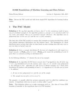 The PAC model for passive supervised learning