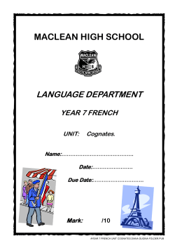 French Cognates - Maclean High School