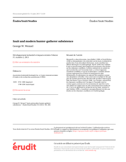 Inuit and modern hunter-gatherer subsistence