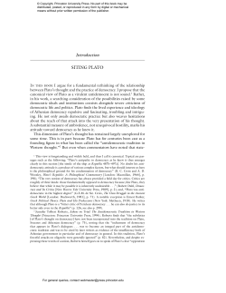 Introduction SITING PLATO - Princeton University Press