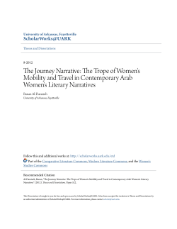 The Journey Narrative: The Trope of Women`s Mobility and Travel in