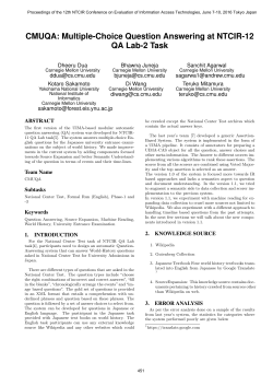 CMUQA: Multiple-Choice Question Answering at NTCIR