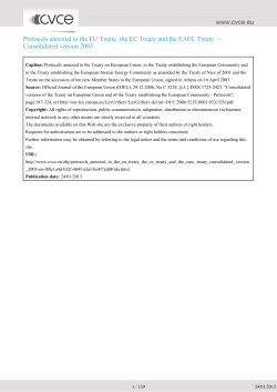 Protocols annexed to the EU Treaty, the EC Treaty and the EAEC